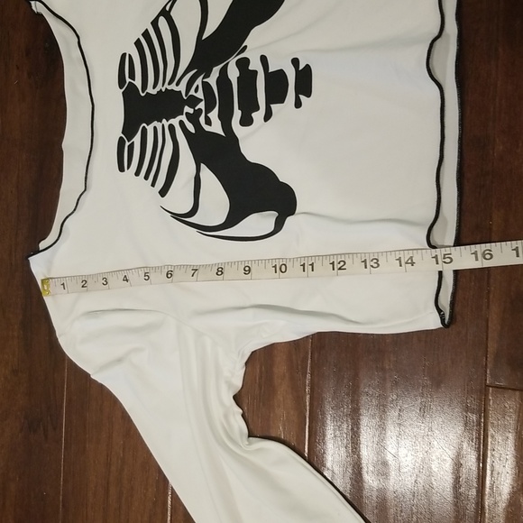 SHEIN Long Sleeve Skeleton Theme Crop Top - Picture 5 of 7